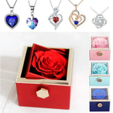 Rotating Eternal Rose Gift Box Necklace Set – Romantic Gift for Her - Himpall